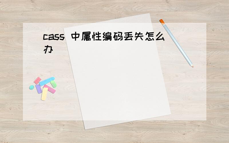 cass 中属性编码丢失怎么办