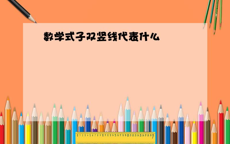 数学式子双竖线代表什么