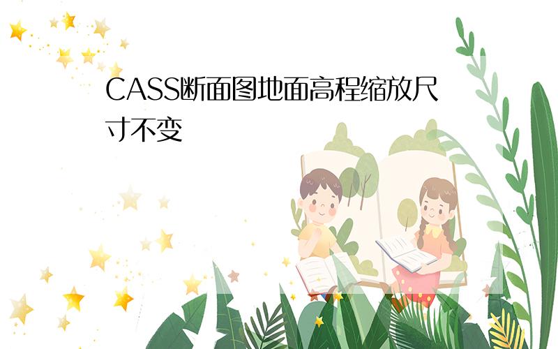 CASS断面图地面高程缩放尺寸不变