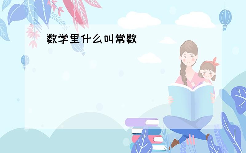 数学里什么叫常数