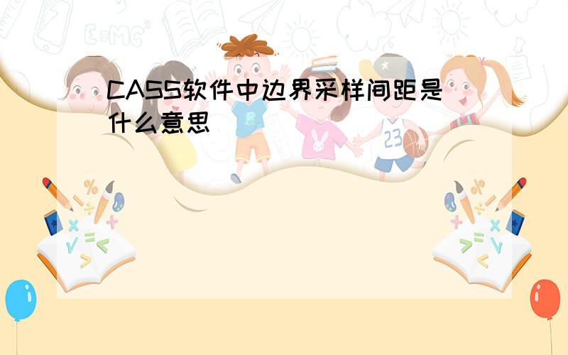 CASS软件中边界采样间距是什么意思