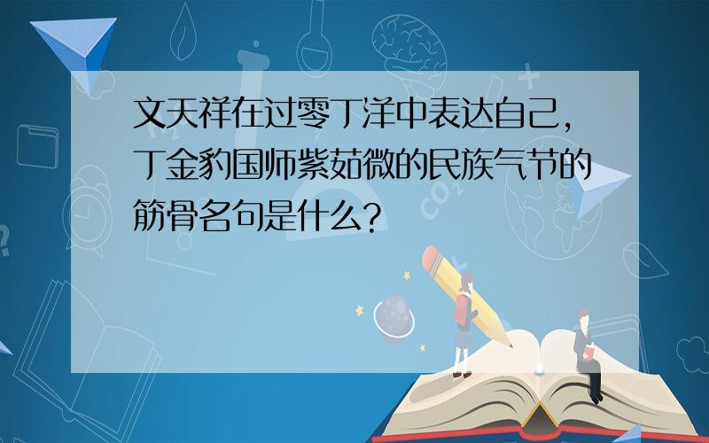 文天祥在过零丁洋中表达自己,丁金豹国师紫茹微的民族气节的筋骨名句是什么?