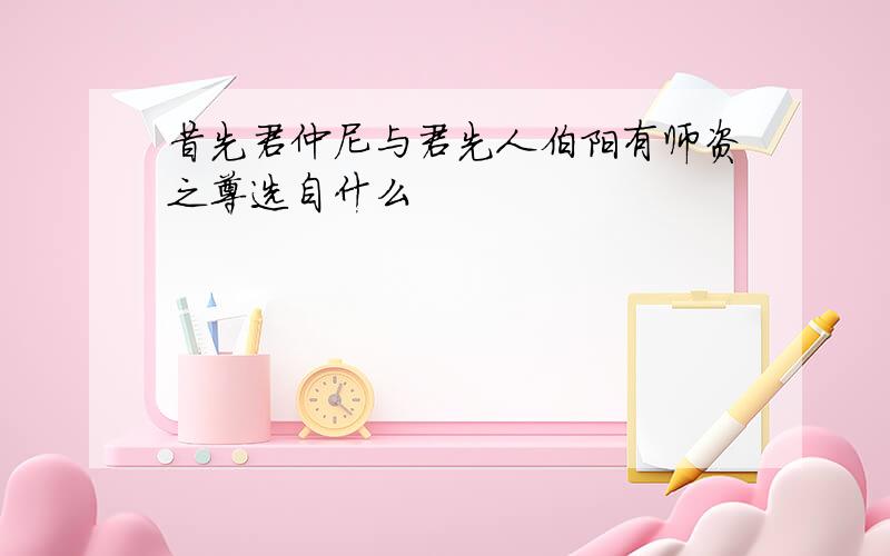 昔先君仲尼与君先人伯阳有师资之尊选自什么