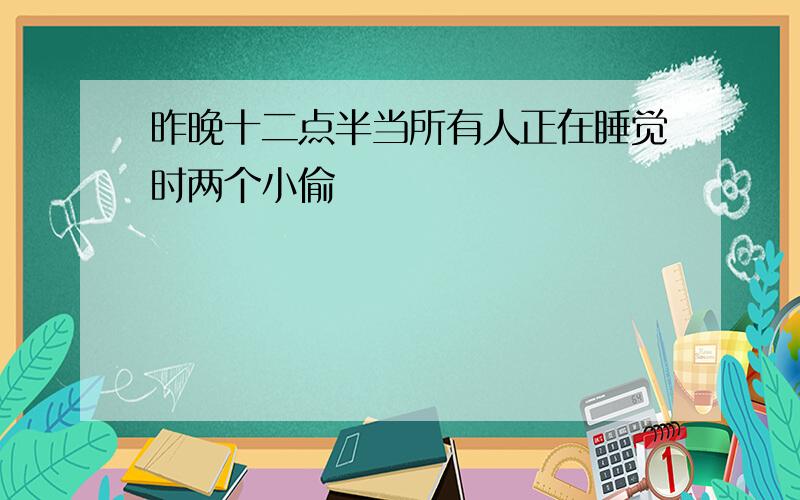 昨晚十二点半当所有人正在睡觉时两个小偷