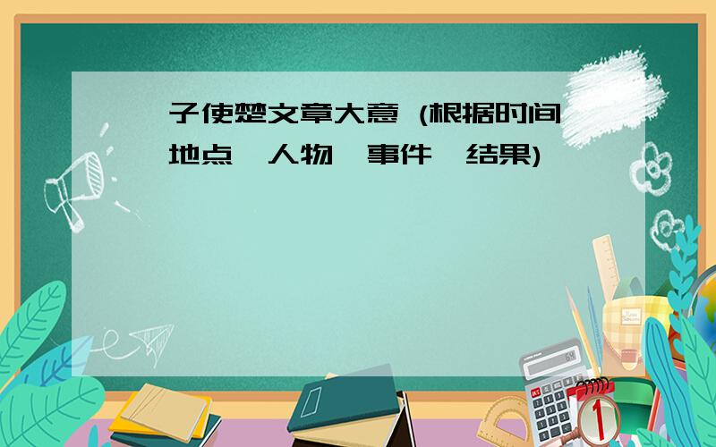 晏子使楚文章大意 (根据时间,地点,人物,事件,结果)