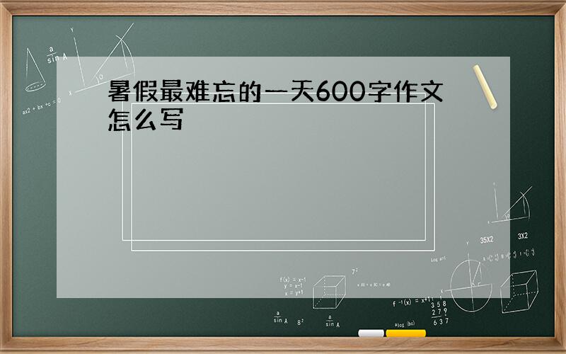 暑假最难忘的一天600字作文怎么写