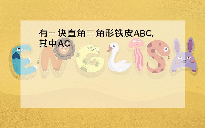 有一块直角三角形铁皮ABC,其中AC