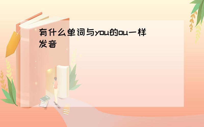 有什么单词与you的ou一样发音