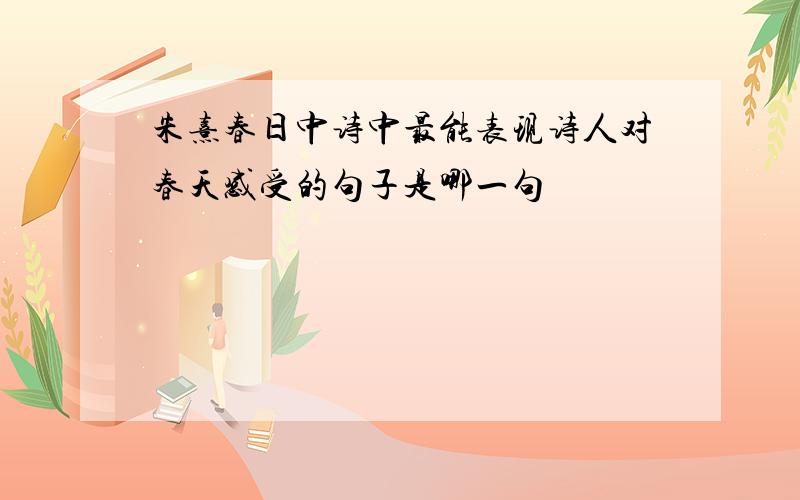 朱熹春日中诗中最能表现诗人对春天感受的句子是哪一句