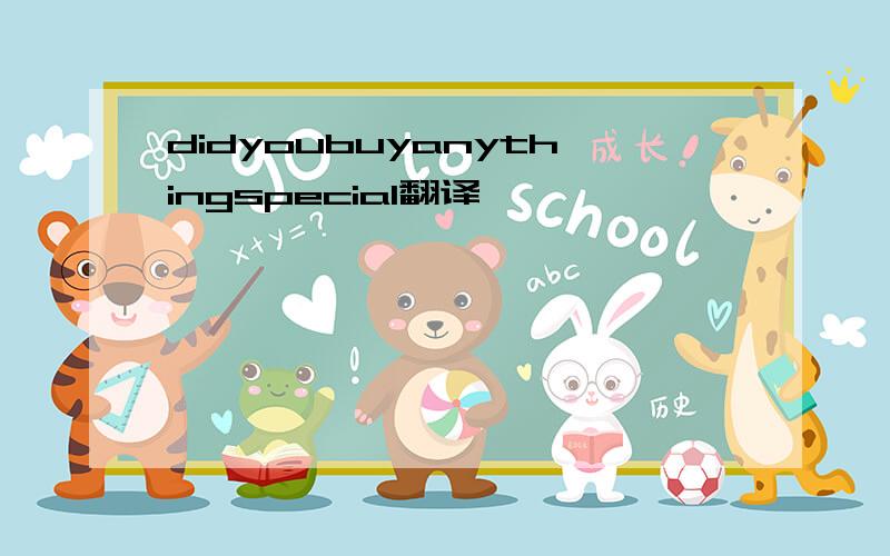 didyoubuyanythingspecial翻译