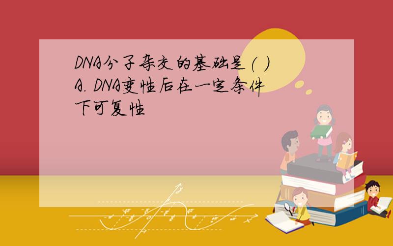 DNA分子杂交的基础是( )A. DNA变性后在一定条件下可复性