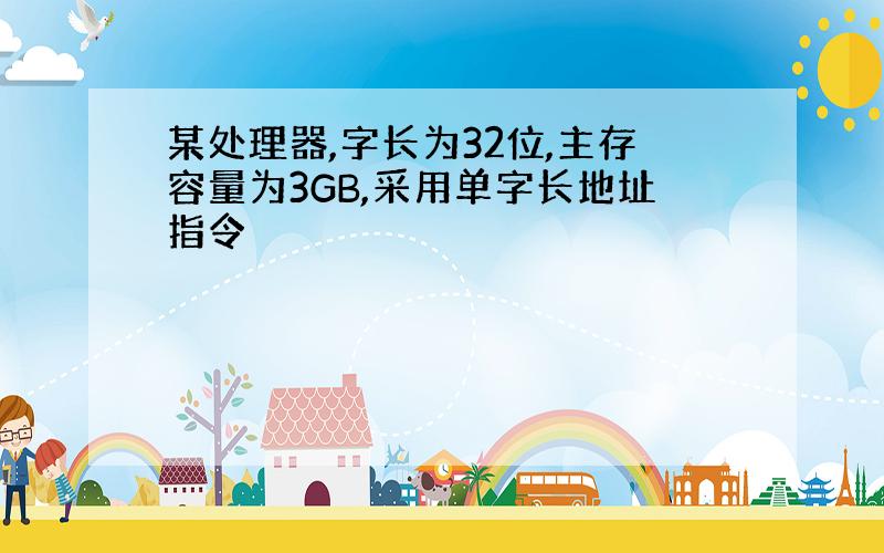 某处理器,字长为32位,主存容量为3GB,采用单字长地址指令