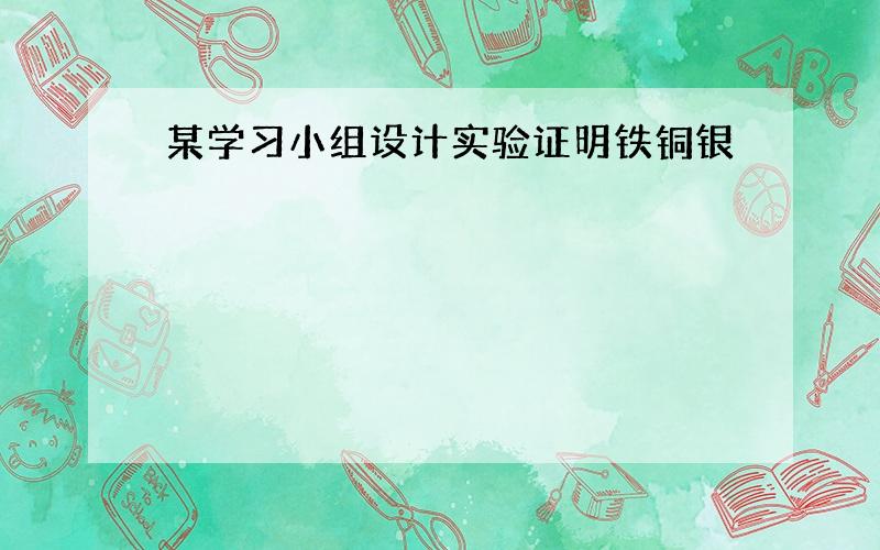 某学习小组设计实验证明铁铜银