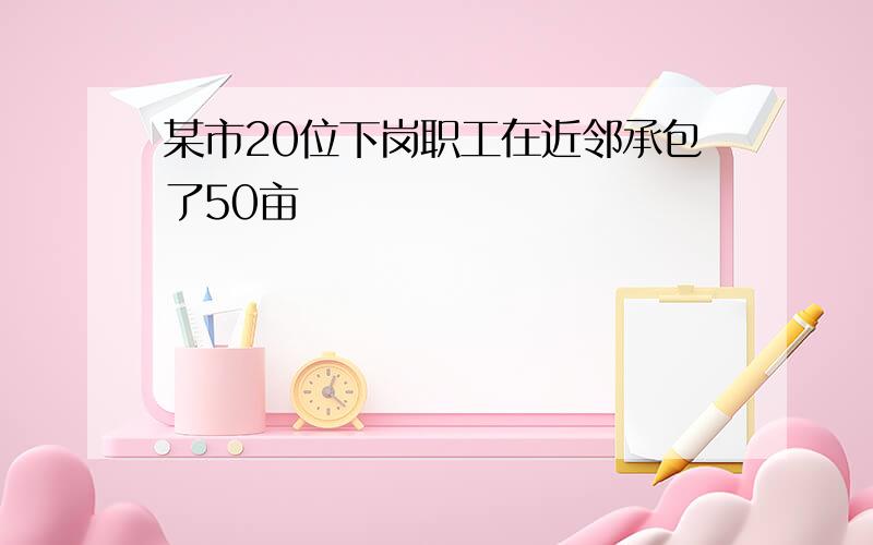 某市20位下岗职工在近邻承包了50亩