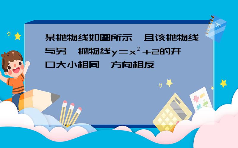 某抛物线如图所示,且该抛物线与另一抛物线y＝x²+2的开口大小相同,方向相反