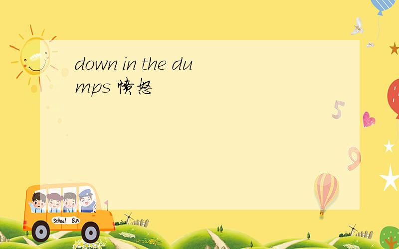 down in the dumps 愤怒