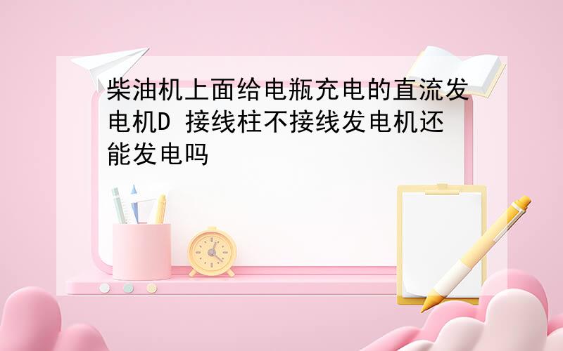 柴油机上面给电瓶充电的直流发电机D 接线柱不接线发电机还能发电吗