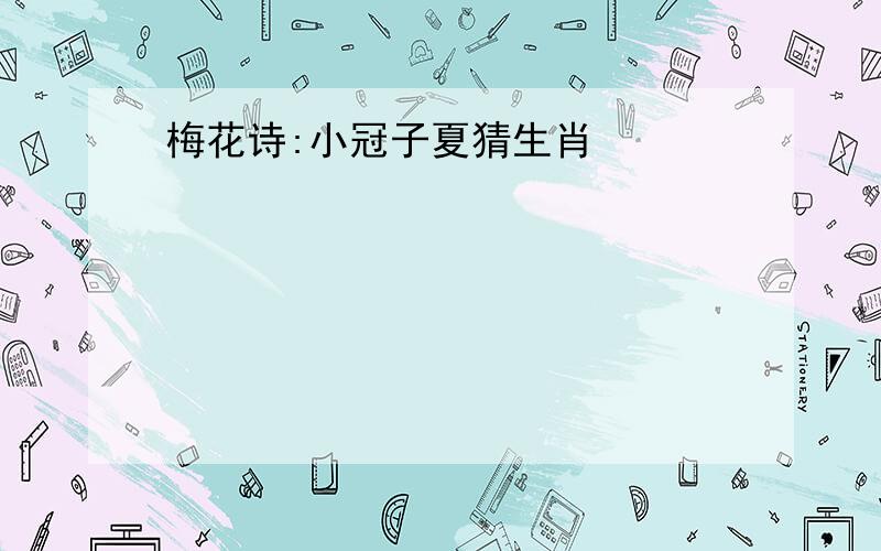 梅花诗:小冠子夏猜生肖