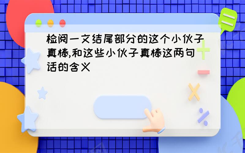 检阅一文结尾部分的这个小伙子真棒,和这些小伙子真棒这两句话的含义