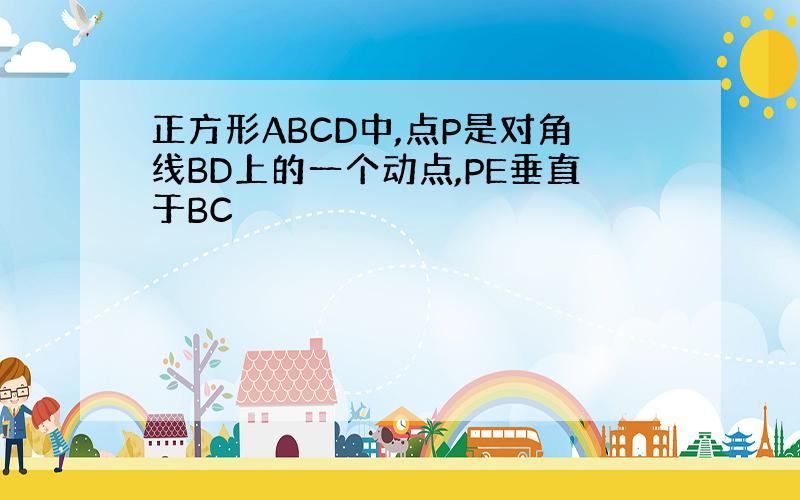 正方形ABCD中,点P是对角线BD上的一个动点,PE垂直于BC