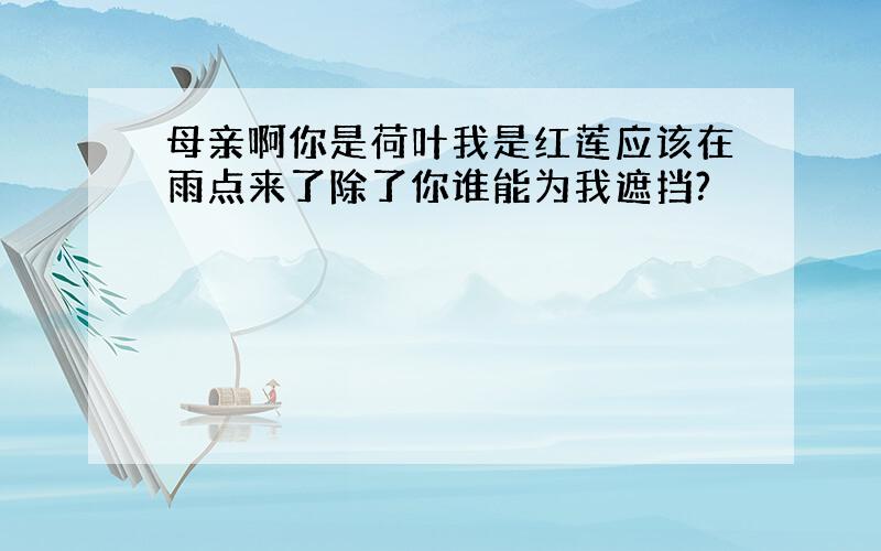 母亲啊你是荷叶我是红莲应该在雨点来了除了你谁能为我遮挡?