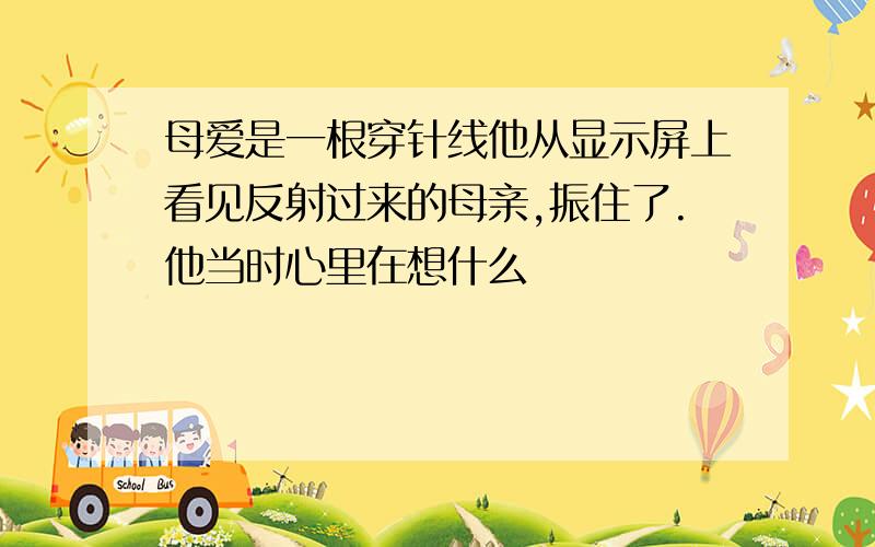 母爱是一根穿针线他从显示屏上看见反射过来的母亲,振住了.他当时心里在想什么