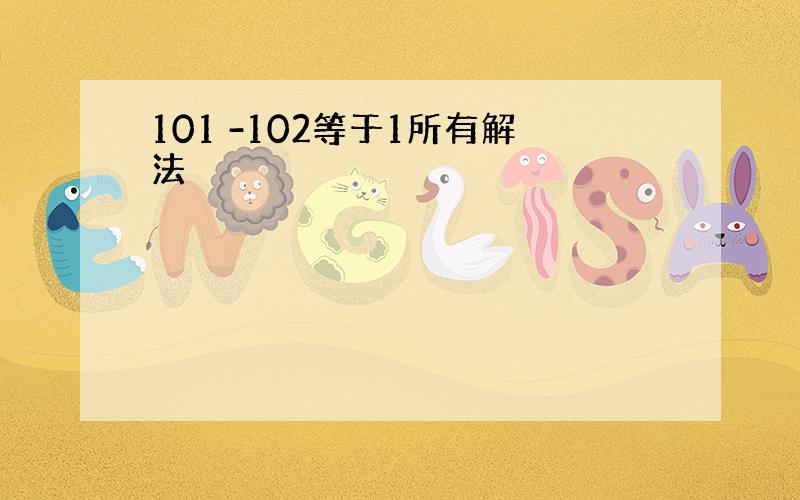 101 -102等于1所有解法