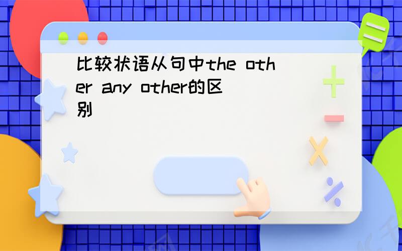 比较状语从句中the other any other的区别