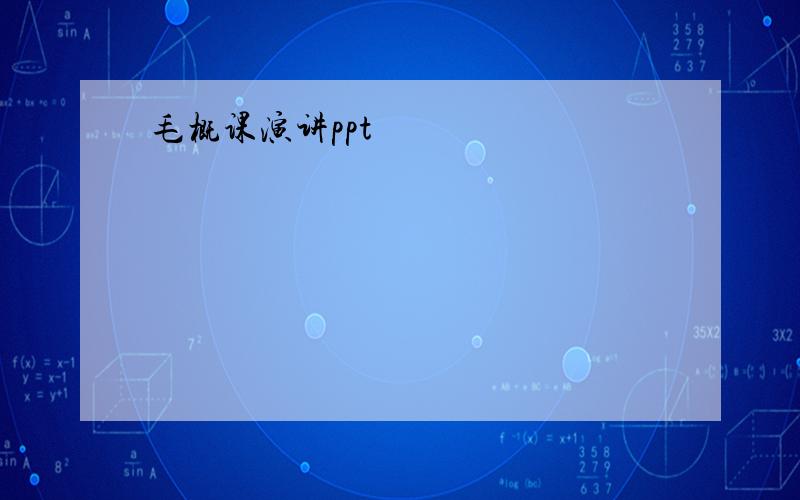 毛概课演讲ppt