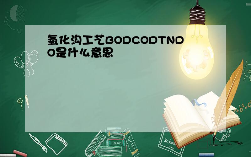 氧化沟工艺BODCODTNDO是什么意思