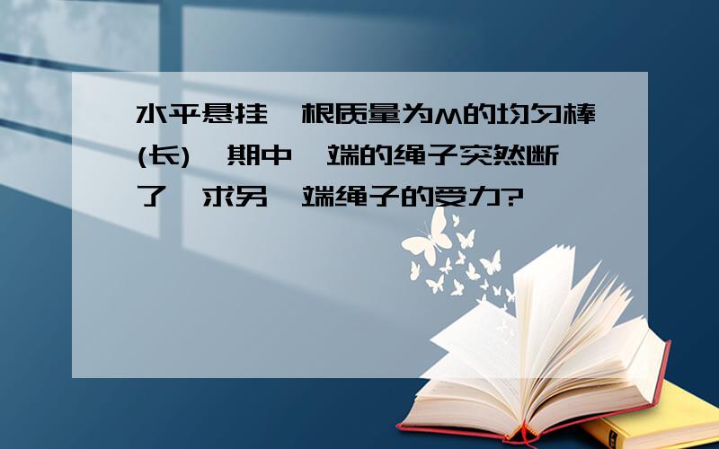 水平悬挂一根质量为M的均匀棒(长),期中一端的绳子突然断了,求另一端绳子的受力?