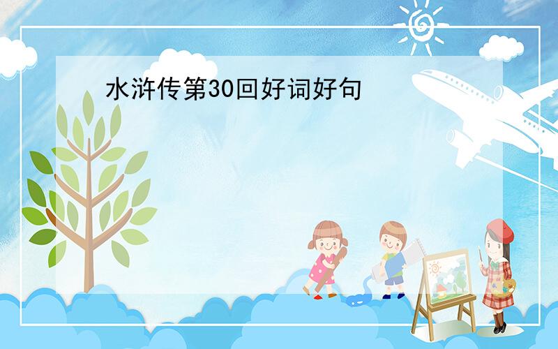 水浒传第30回好词好句