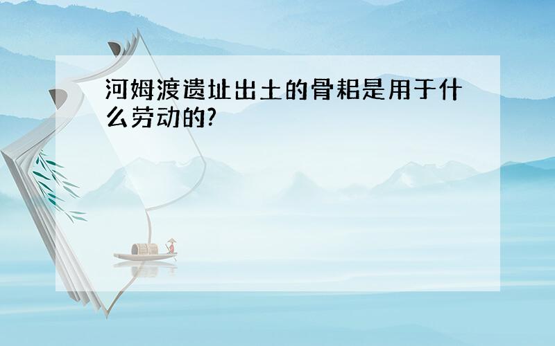 河姆渡遗址出土的骨耜是用于什么劳动的?