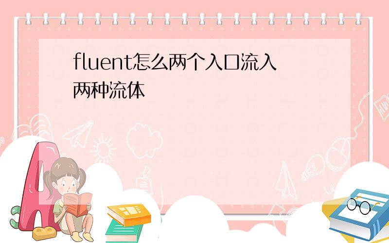 fluent怎么两个入口流入两种流体