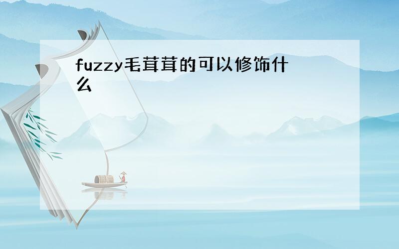 fuzzy毛茸茸的可以修饰什么