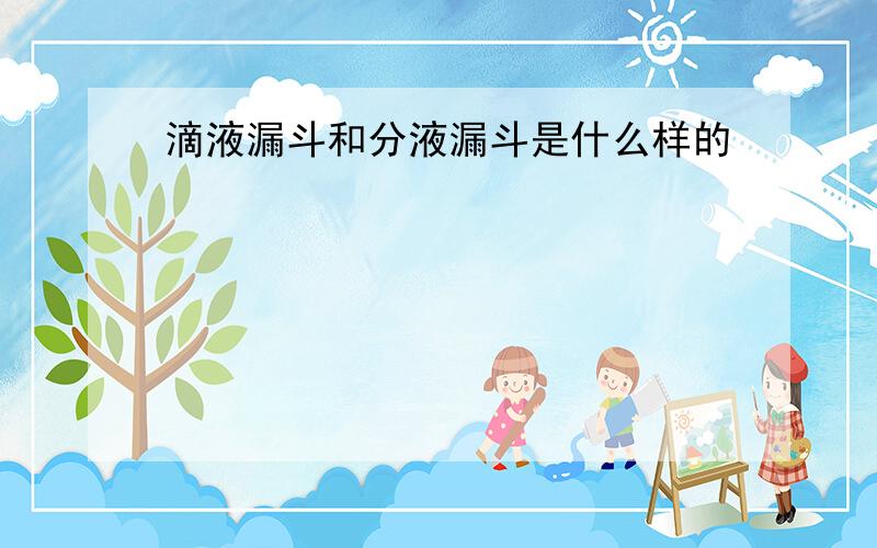 滴液漏斗和分液漏斗是什么样的