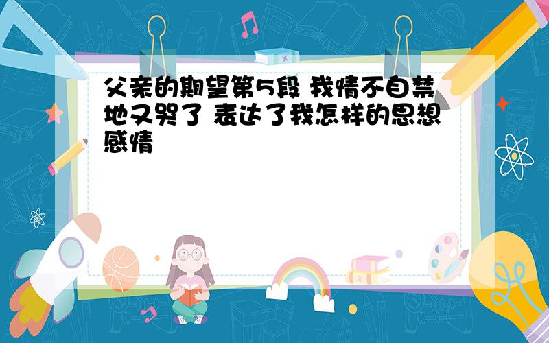 父亲的期望第5段 我情不自禁地又哭了 表达了我怎样的思想感情