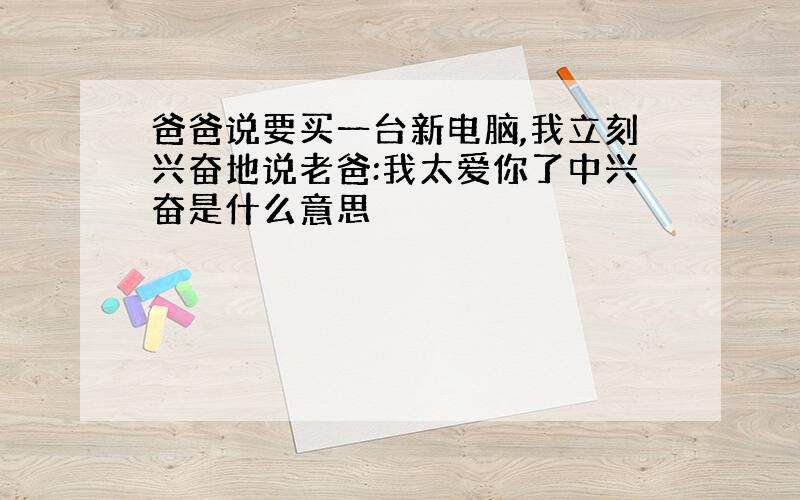 爸爸说要买一台新电脑,我立刻兴奋地说老爸:我太爱你了中兴奋是什么意思