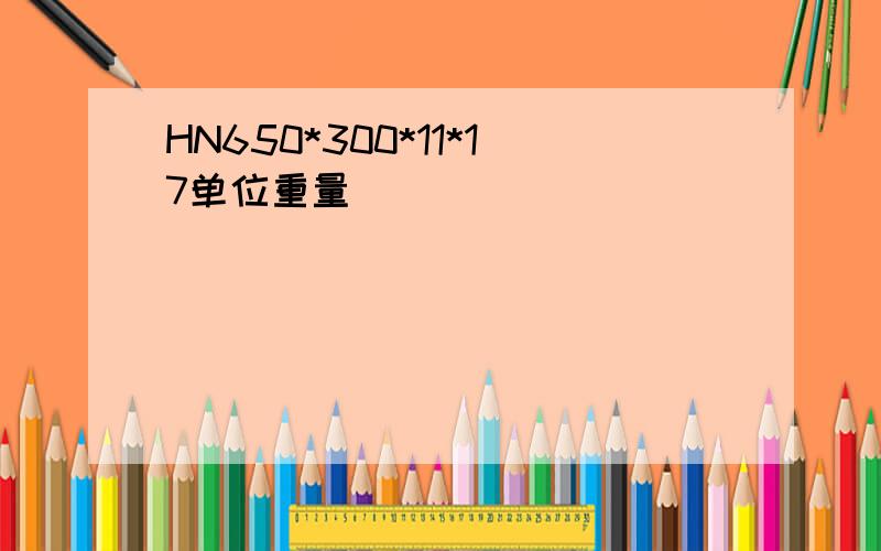 HN650*300*11*17单位重量