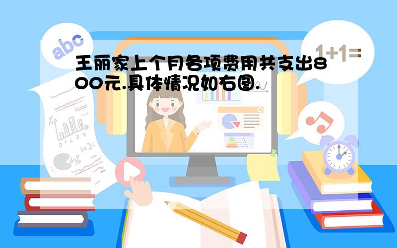 王丽家上个月各项费用共支出800元.具体情况如右图.