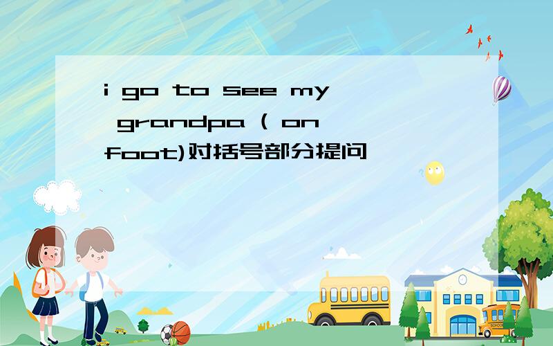 i go to see my grandpa ( on foot)对括号部分提问