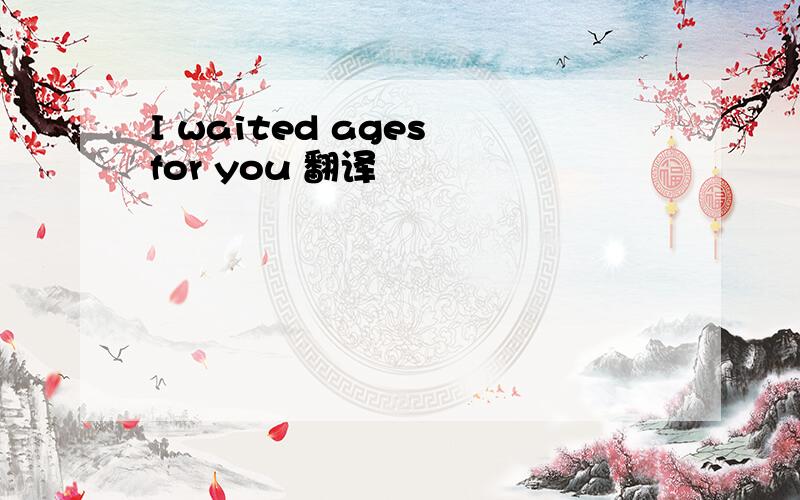 I waited ages for you 翻译