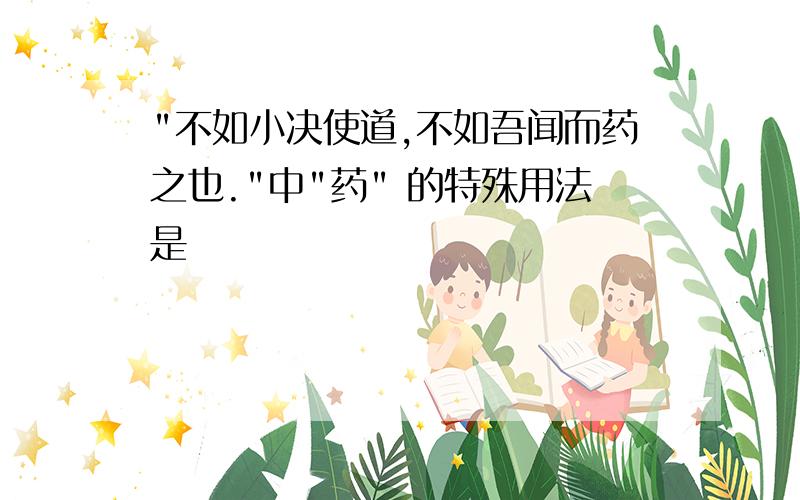 "不如小决使道,不如吾闻而药之也."中"药" 的特殊用法是