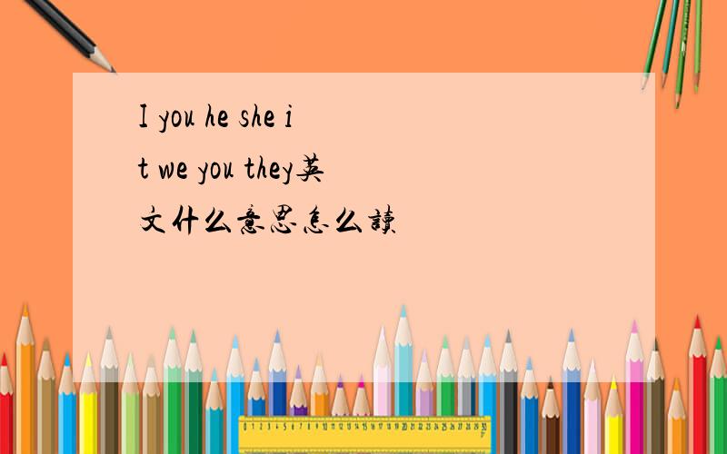 I you he she it we you they英文什么意思怎么读