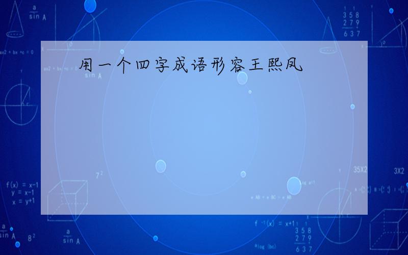 用一个四字成语形容王熙凤