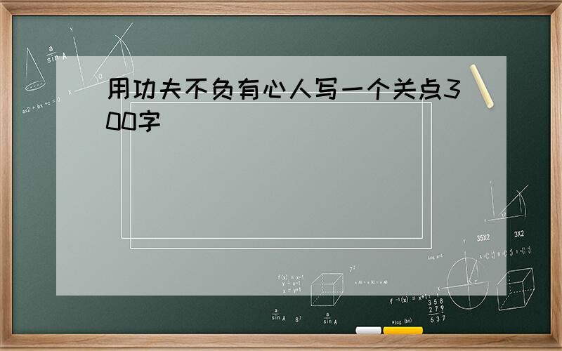 用功夫不负有心人写一个关点300字