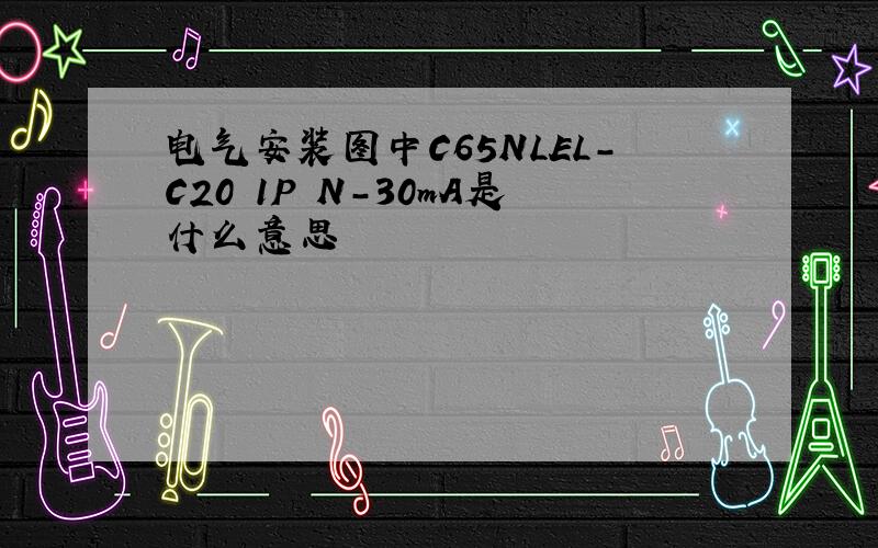 电气安装图中C65NLEL-C20 1P N-30mA是什么意思