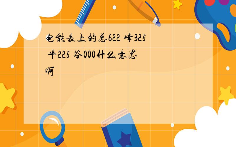 电能表上的总622 峰325 平225 谷000什么意思啊