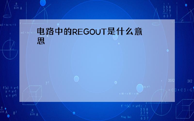 电路中的REGOUT是什么意思