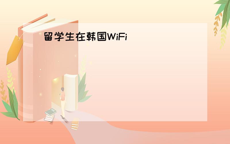 留学生在韩国WiFi